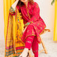 BATIK - 3PC DHANAK EMBROIDERED SHIRT WITH COUTURE PRINT SHAWL & TROUSER-BIC-3206