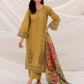 BATIK - 3PC DHANAK EMBROIDERED SHIRT WITH COUTURE WOOL SHAWL & TROUSER-BIC-3142