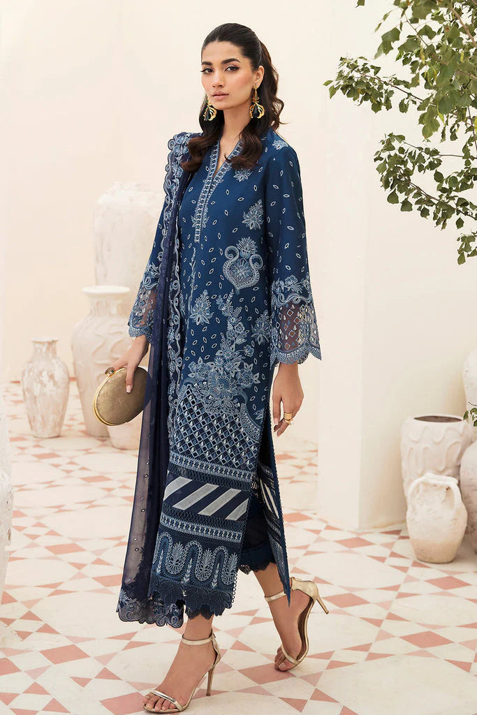 AFROZE-3PC LAWN EMBROIDERED SHIRT WITH CHIFFON EMBROIDERED DUPATTA AND TROUSER-BIC-3596