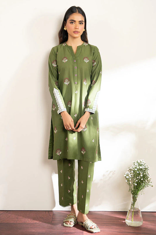 CROSS STICH-DHANAK 2PC EMBROIDRED SHIRT WITH EMBROIDRED TROUSER-3204