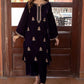 URGE - 2PC VELVET HEAVT EMBROIDERED SHIRT WITH VELEVT EMBROIDERED SLEEVES & VELVET TROUSER-BIC-D22 MICROO 9000