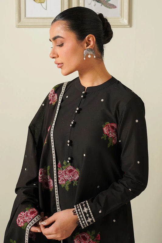 CROSS STITCH - 3PC LAWN EMBROIDERED SHIRT WITH CHIFFON EMBROIDERED DUPATTA AND TROUSER-BIC-2877