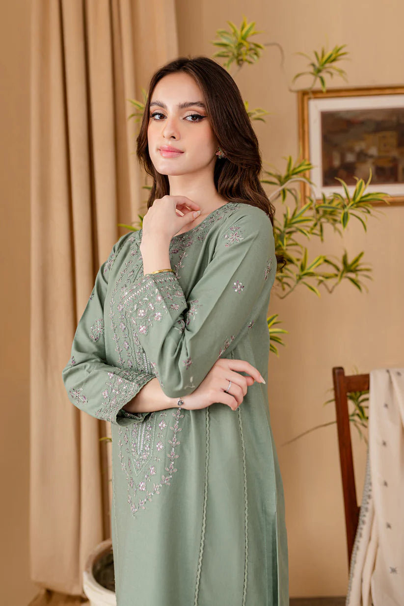 JAZMIN - 3PC LAWN EMBROIDERED SHIRT WITH LAWN EMBROIDERED DUPATTA AND LAWN TROUSER-BIC-3501