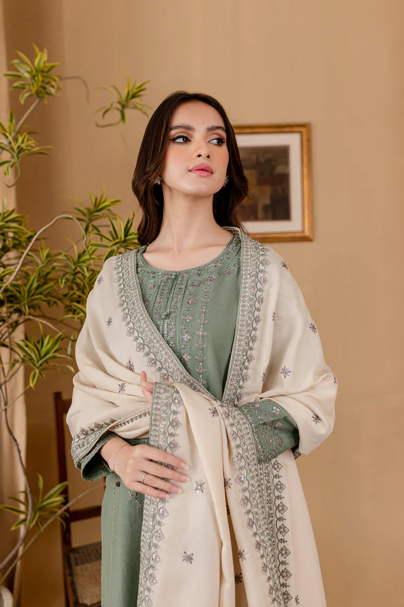 JAZMIN - 3PC LAWN EMBROIDERED SHIRT WITH LAWN EMBROIDERED DUPATTA AND LAWN TROUSER-BIC-3501