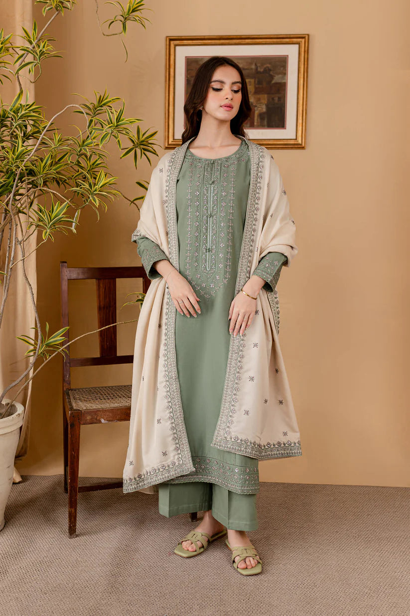 JAZMIN - 3PC LAWN EMBROIDERED SHIRT WITH LAWN EMBROIDERED DUPATTA AND LAWN TROUSER-BIC-3501