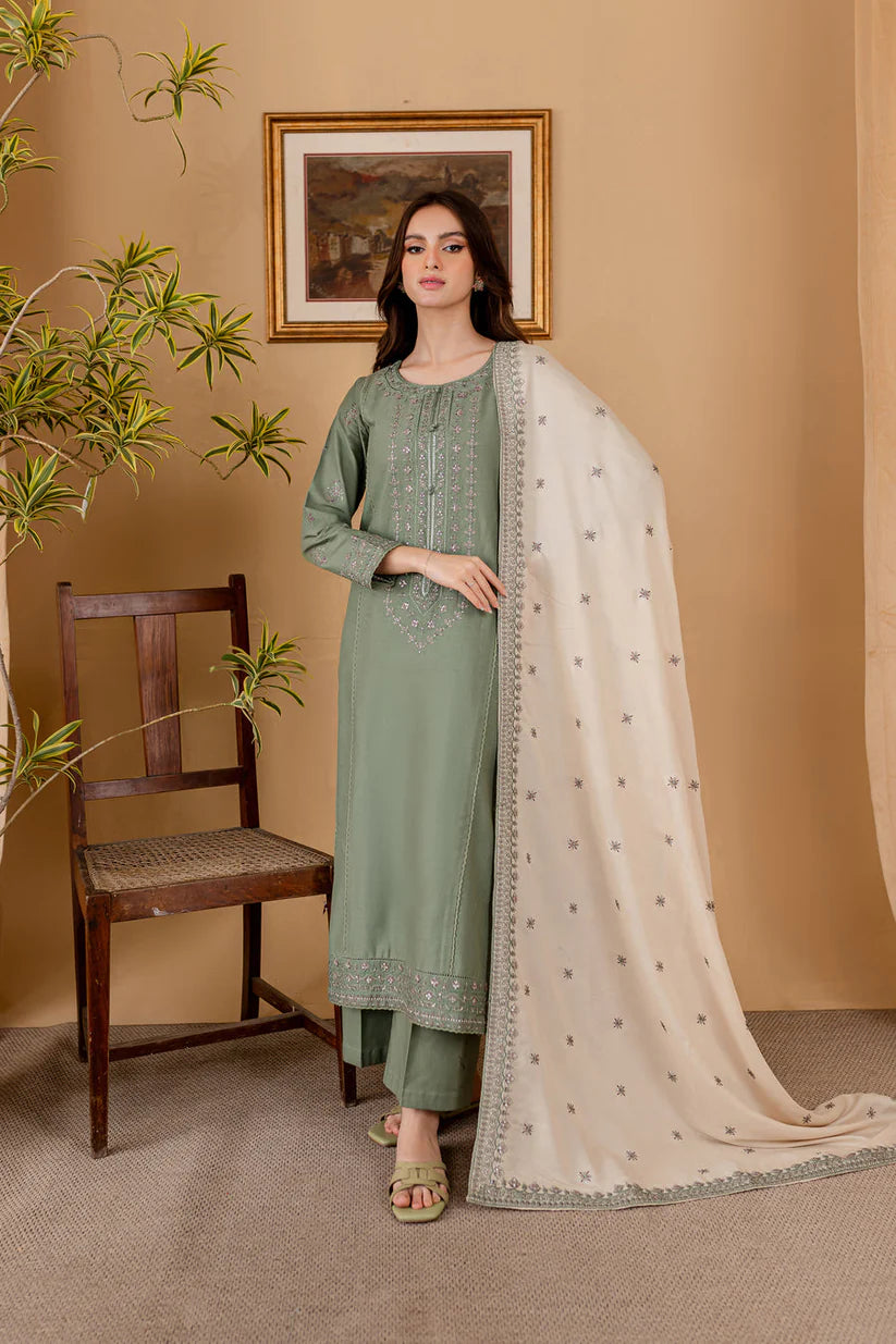 JAZMIN - 3PC LAWN EMBROIDERED SHIRT WITH LAWN EMBROIDERED DUPATTA AND LAWN TROUSER-BIC-3501