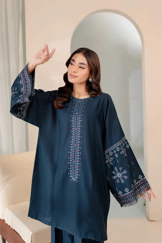 JAMIZ-2PC DHANAK EMBROIDRED SHIRT WITH AND TROUSER-BIC-3274