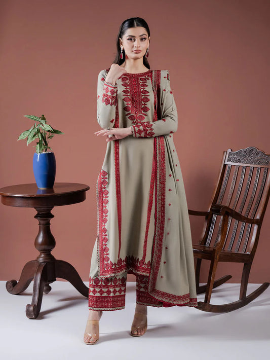 Asim Jofa-Lawn 3pc Embroidered Shirt With Lawn Embroidered Dupatta & Embroidered Trouser-BIC-3563