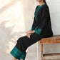 FEROZAE-2PC DHANAK EMBROIDERED SHIRT WITH DHANAK EMB TROUSER-BIC-3387 B