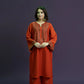 URGE-2PC DHANAK EMBROIDRED SHIRT WITH AND EMBROIDRED TROUSER-BIC-3126