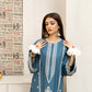 URGE- 3PC LAWN EMBROIDERED SHIRT WITH DIAMOND PRINTED DUPATTA AND EMB TROUSER-BIC-2785-BLUE