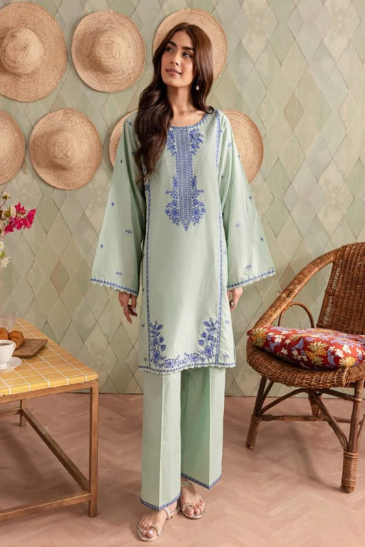 HANA- 2PC DHANAK EMBROIDERED SHIRT AND TROUSER-BIC- 3235