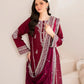 GARNET-3PC LAWN EMBROIDERED SHIRT WITH CHIFFON EMBROIDERED DUPATTA AND TROUSER-BIC-3554