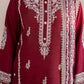 GARNET-3PC LAWN EMBROIDERED SHIRT WITH CHIFFON EMBROIDERED DUPATTA AND TROUSER-BIC-3554