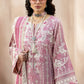 QALAMQAR-3PC CHIKANKAARI LAWN CUTWORK EMBROIDERED SHIRT WITH NET EMBROIDERED CUTWORK DUPATTA AND TROUSER-BIC-3599