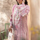 QALAMQAR-3PC CHIKANKAARI LAWN CUTWORK EMBROIDERED SHIRT WITH NET EMBROIDERED CUTWORK DUPATTA AND TROUSER-BIC-3599