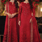 BAROUQE 3PC HEAVY EMBROIDERED HANDMADE WORK WITH HEAVY EMBROIDERED DUPATTA -BIC-3413-RED