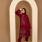 Momina Collection-3PC Dhanak Embroidered Shirt with Velvet Dhanak Shawl and Trouser-BIC-2678 M