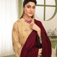 Momina Collection-3PC DHANAK EMBROIDERED SHIRT WITH KASHMIRI JACQUARD WOOL SHAWL-BIC-1515