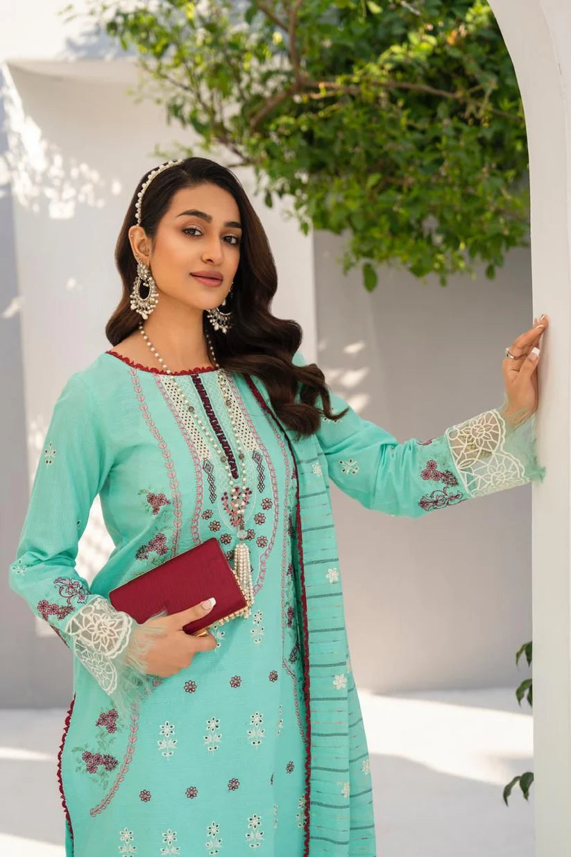 Momina collection-3PC LAWN EMBROIDERED SHIRT WITH LAWN EMBROIDERED READY TO WEAR DUPATTA-BIC-02