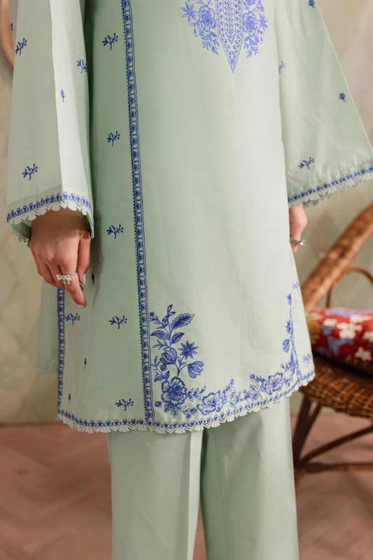 HANA- 2PC DHANAK EMBROIDERED SHIRT AND TROUSER-BIC- 3235