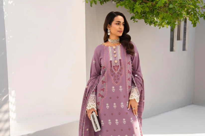 Momina collection-3PC LAWN EMBROIDERED SHIRT WITH LAWN EMBROIDERED READY TO WEAR DUPATTA-BIC-03