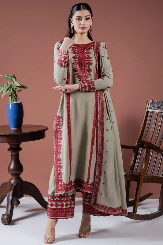 Asim Jofa-Lawn 3pc Embroidered Shirt With Lawn Embroidered Dupatta & Embroidered Trouser-BIC-3563