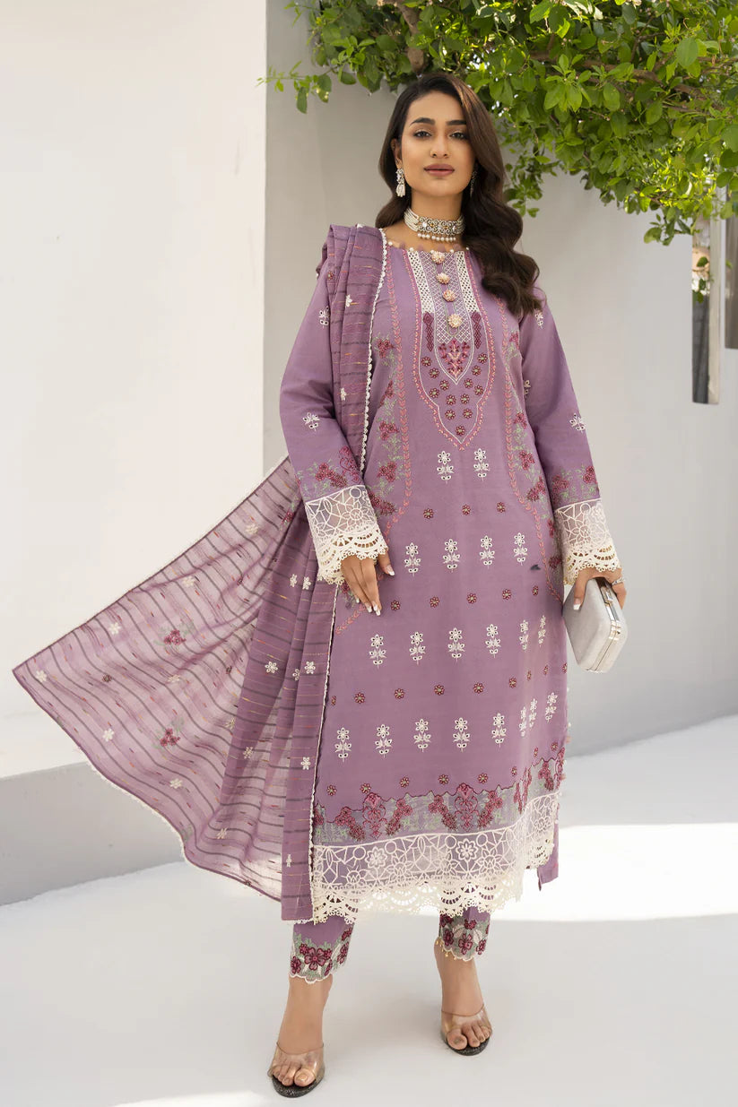 Momina collection-3PC LAWN EMBROIDERED SHIRT WITH LAWN EMBROIDERED READY TO WEAR DUPATTA-BIC-03