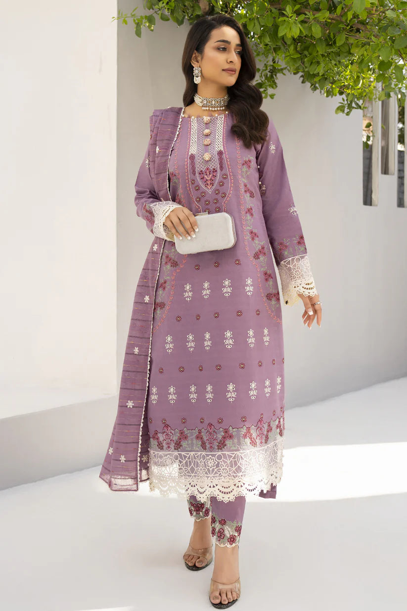 Momina collection-3PC LAWN EMBROIDERED SHIRT WITH LAWN EMBROIDERED READY TO WEAR DUPATTA-BIC-03